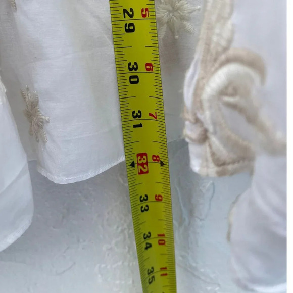 Anthropology Odd Molly Womens Embroidered Floral Mini Dress White Sz Medium - Picture 4 of 12